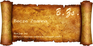 Becze Zsanna névjegykártya